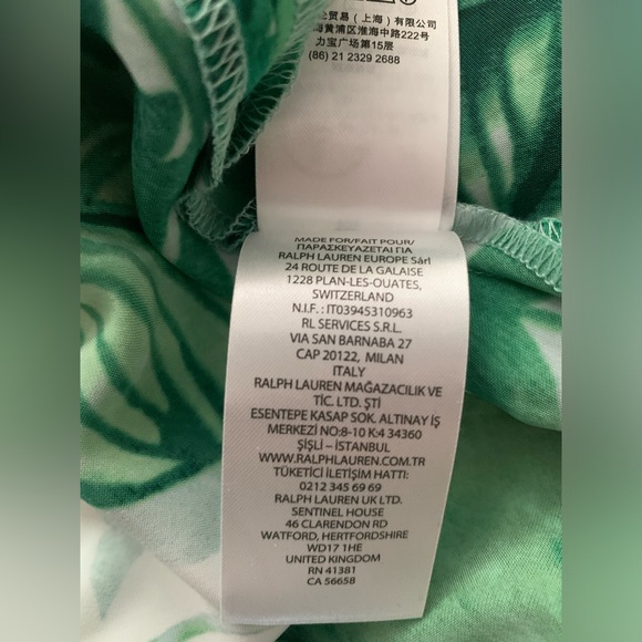 NWT Ralph Lauren Midi Skirt: Resort Collection, Green Leaves, Elastic Waist, 12P - Picture 11 of 15